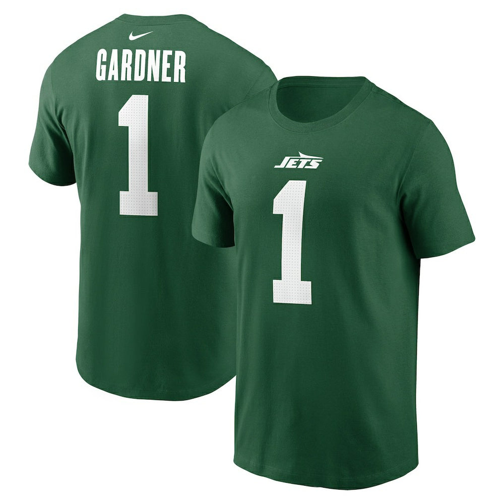 Nike Sauce Gardner New York Jets Name & Number T-Shirt Green