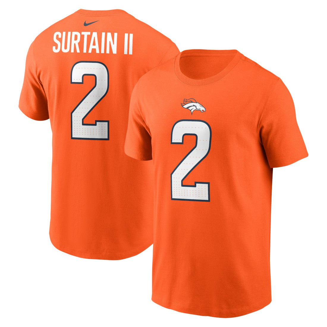 Nike Patrick Surtain II Denver Broncos Name & Number T-Shirt Orange