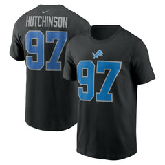 Nike Aidan Hutchinson Detroit Lions Player Name & Number T-Shirt Black