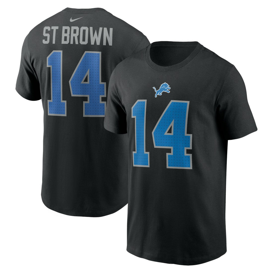 Nike Amon-Ra St. Brown Detroit Lions Player Name & Number T-Shirt Black