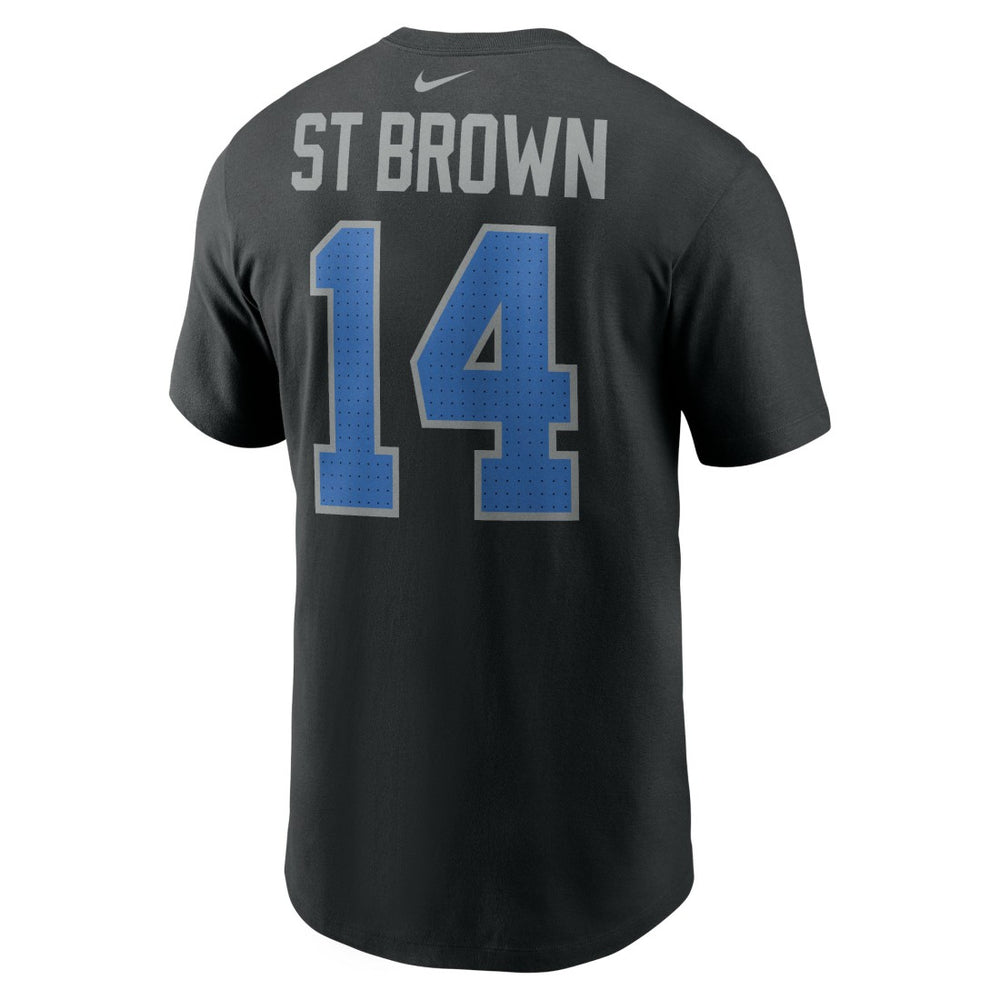 Nike Amon-Ra St. Brown Detroit Lions Player Name & Number T-Shirt Black