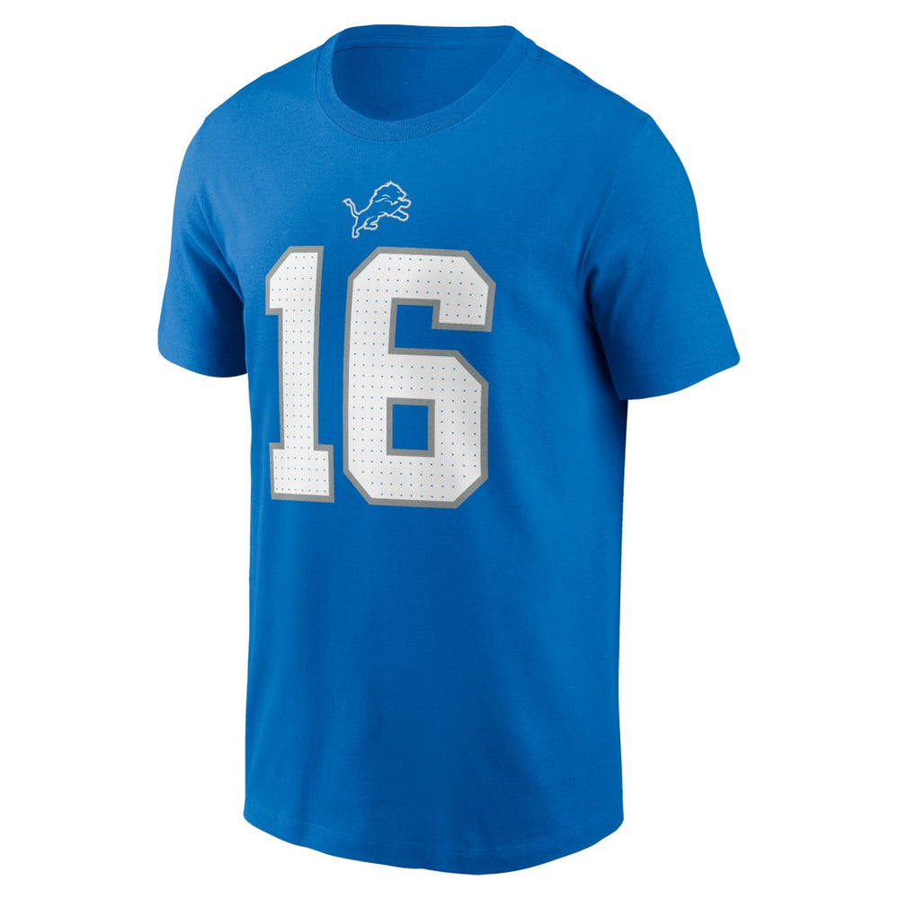 Nike Jared Goff Detroit Lions Name & Number T-Shirt Blue
