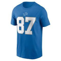 Nike Sam LaPorta Detroit Lions Name & Number T-Shirt Blue