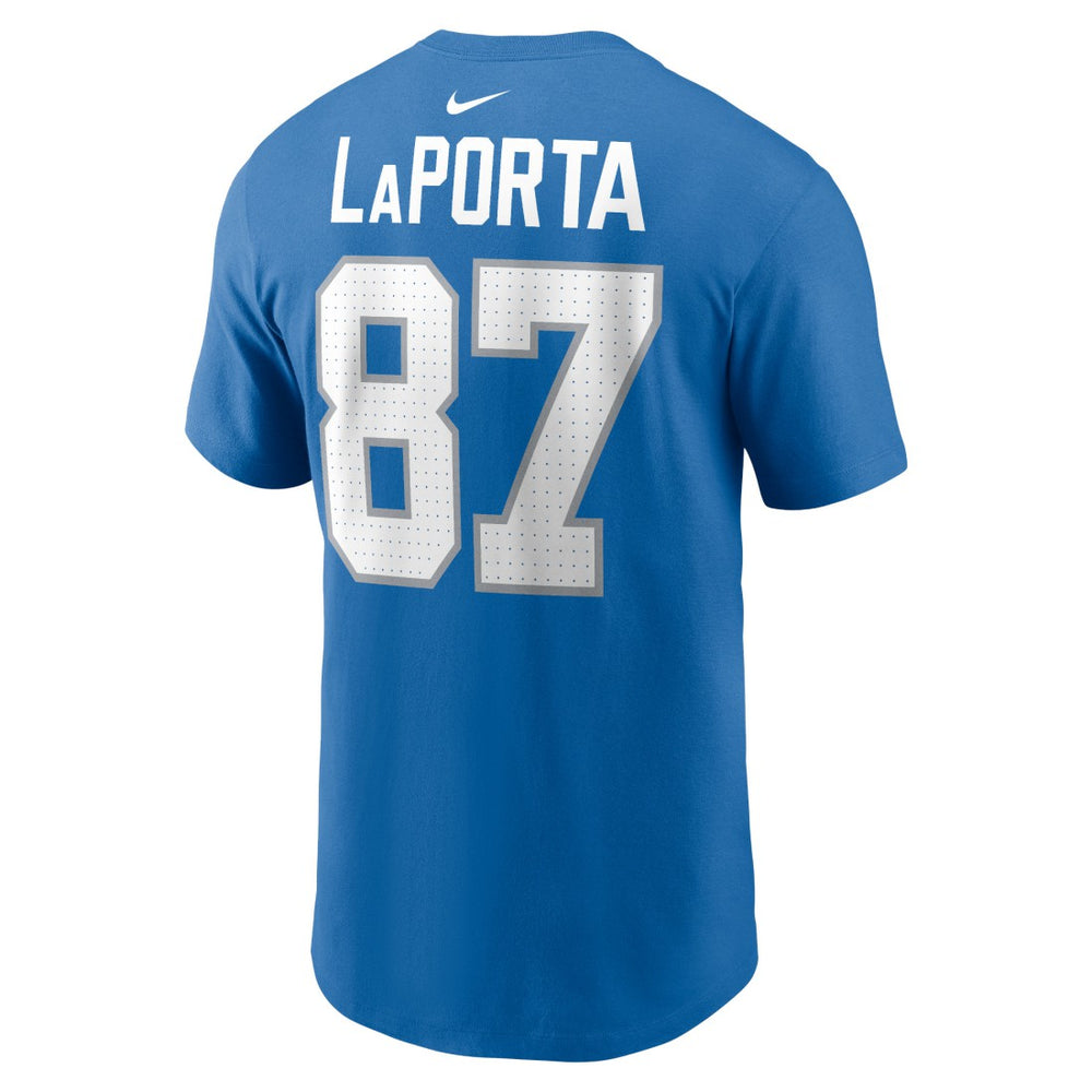 Nike Sam LaPorta Detroit Lions Name & Number T-Shirt Blue