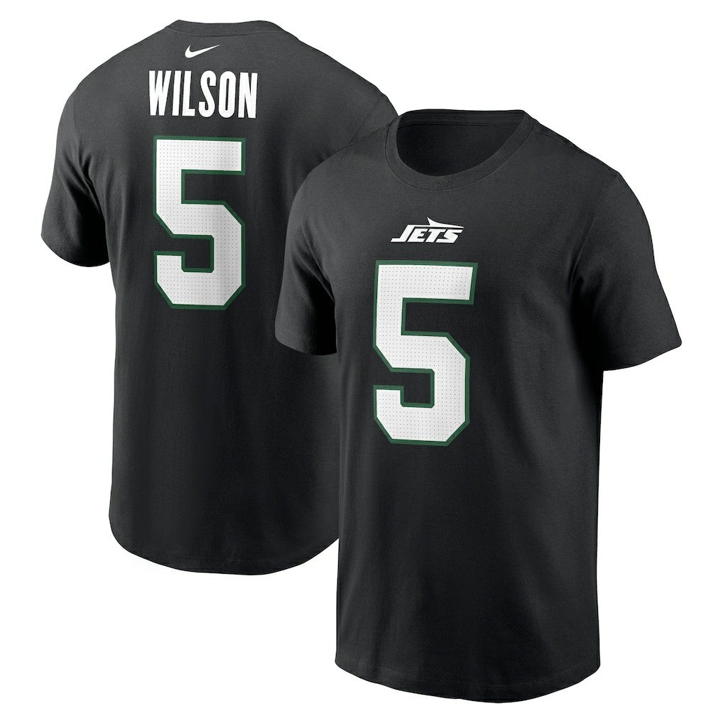 Nike Garrett Wilson New York Jets Name & Number T-Shirt Black