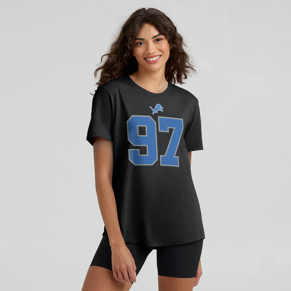 Nike Aidan Hutchinson Detroit Lions Women's Player Name & Number T-Shirt Black