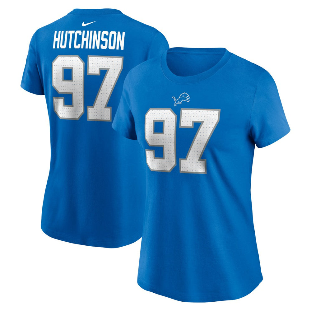 Nike Aidan Hutchinson Detroit Lions Women's Player Name & Number T-Shirt Blue