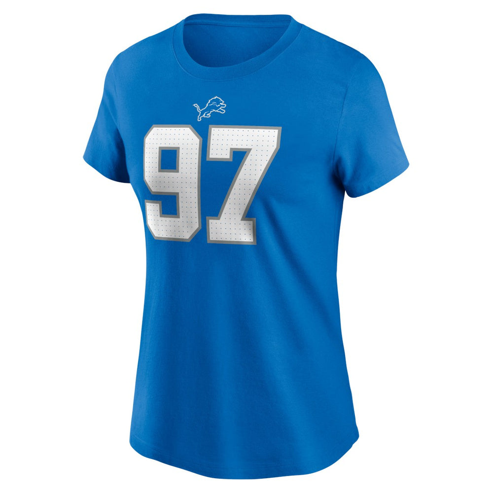 Nike Aidan Hutchinson Detroit Lions Women's Player Name & Number T-Shirt Blue