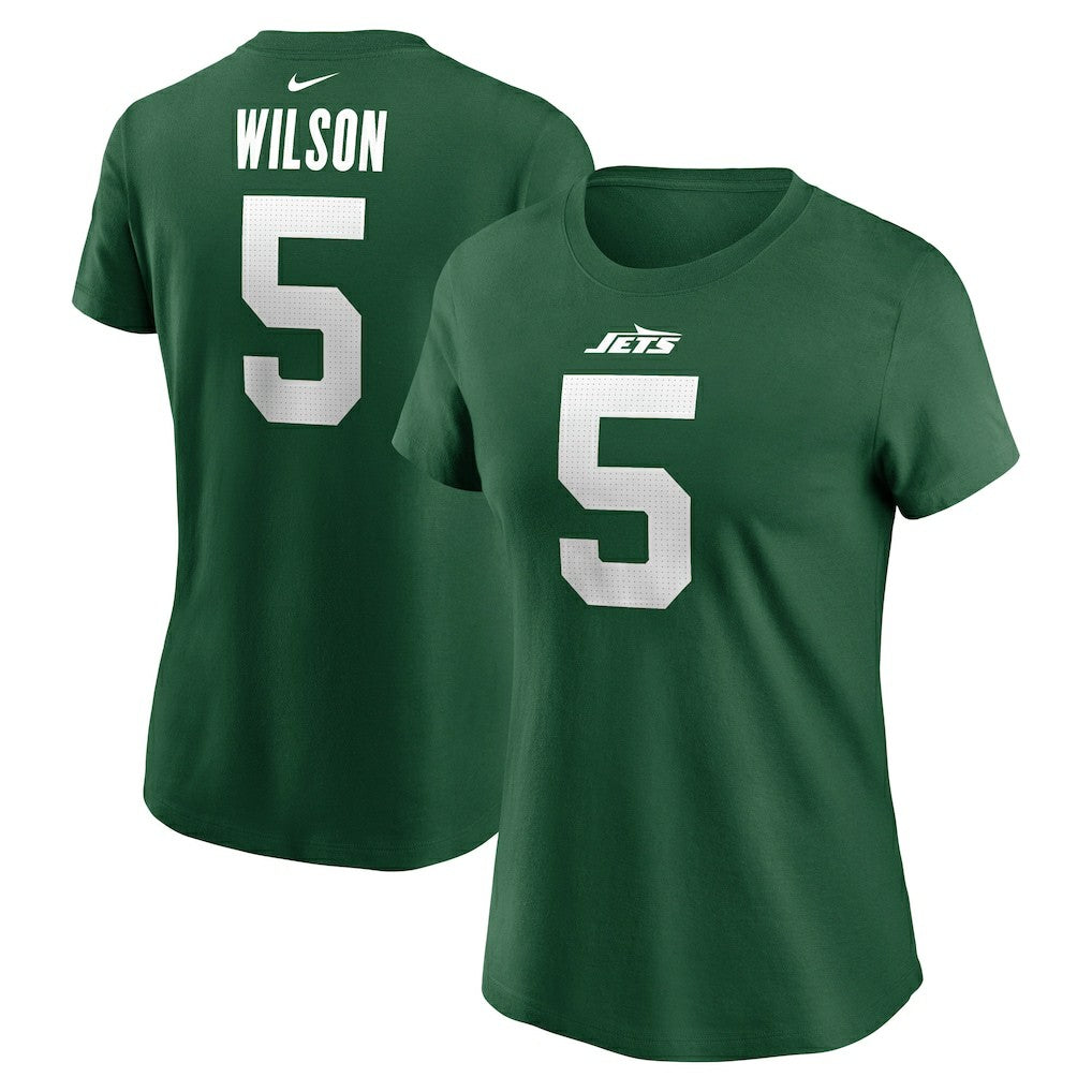 Nike Garrett Wilson New York Jets Women's Player Name & Number T-Shirt Green