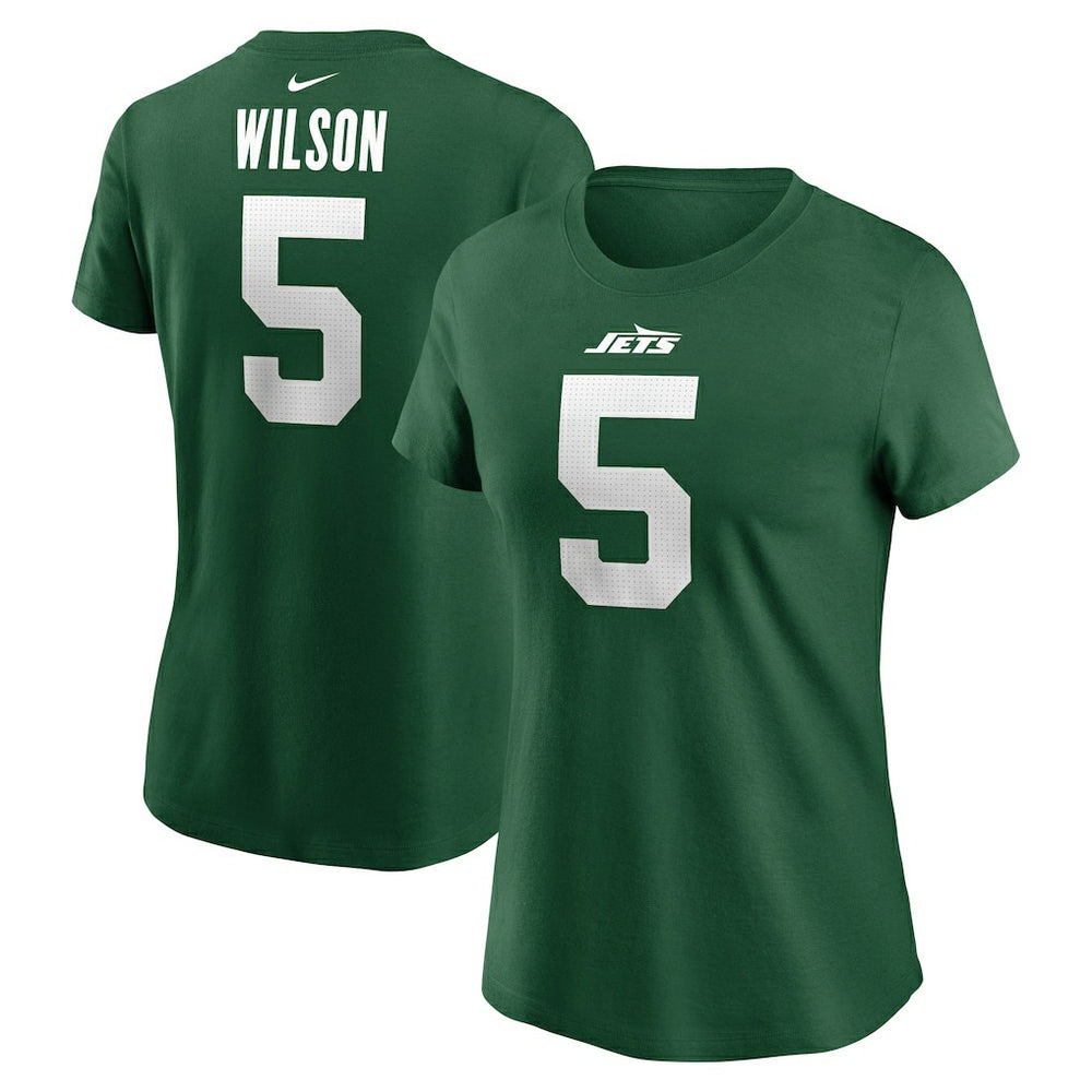 Nike Garrett Wilson New York Jets Women's Player Name & Number T-Shirt Green