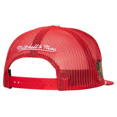 Chicago Bulls Roper Meshback Trucker Snapback Hat Red | Mitchell & Ness
