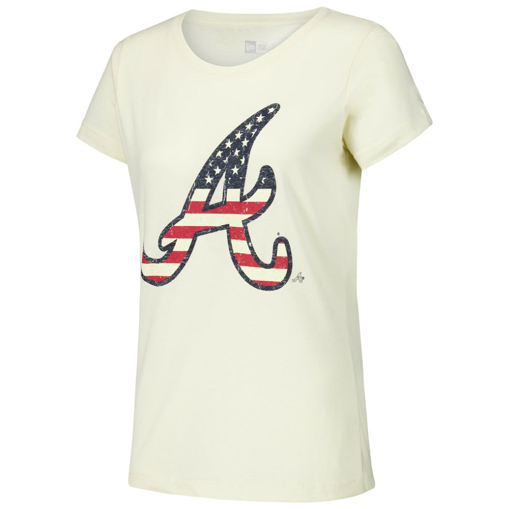 Atlanta Braves New Era Women's Vintage T-Shirt - Cream - New Era Discount