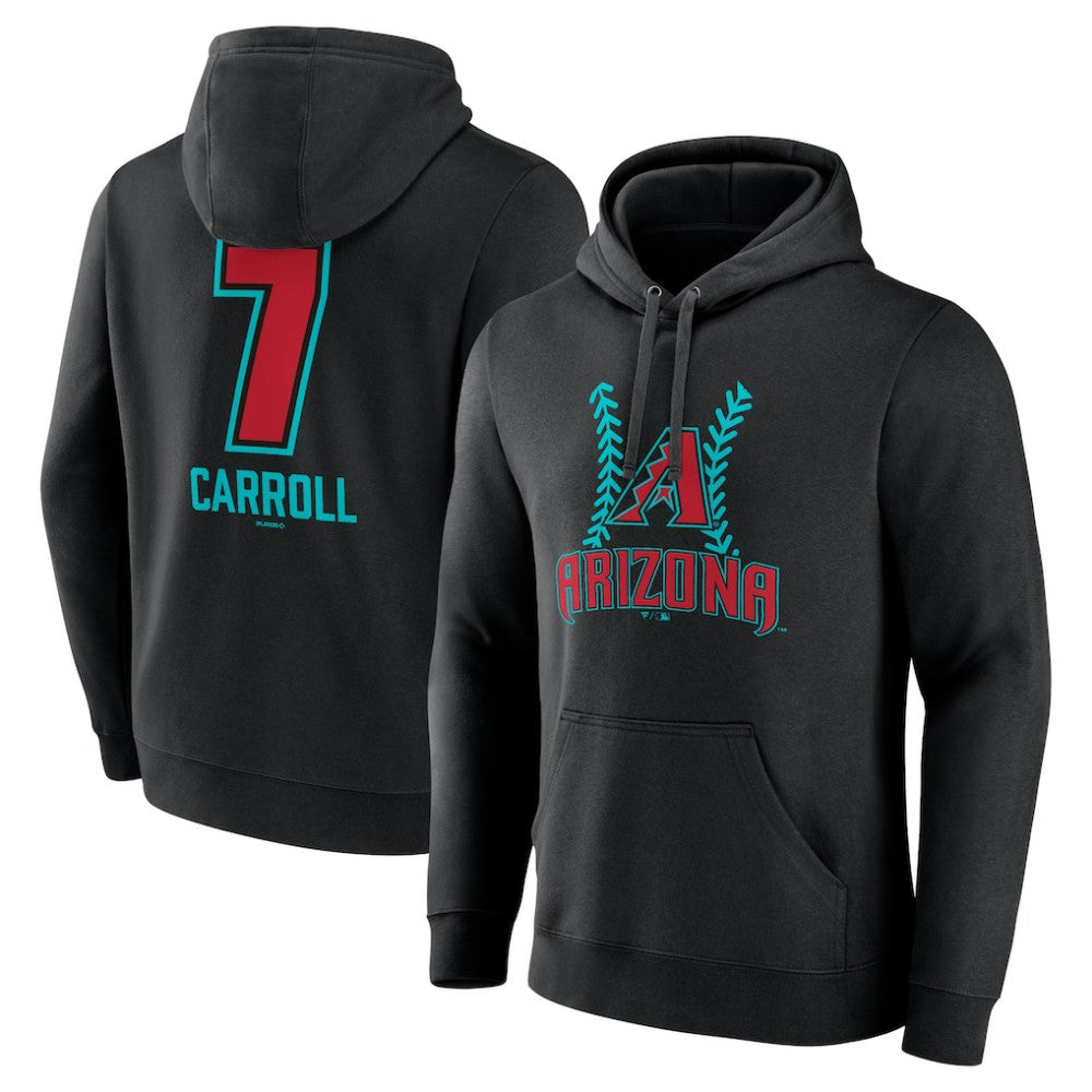 Corbin Carroll Arizona Diamondbacks Name & Number Fastball Pullover Hoodie - Black - MLB Online