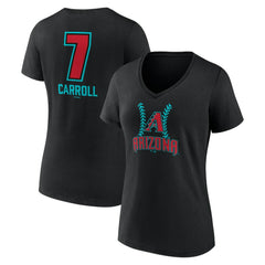Corbin Carroll Arizona Diamondbacks Women's Name & Number Fastball V-Neck T-Shirt - Black - MLB Online