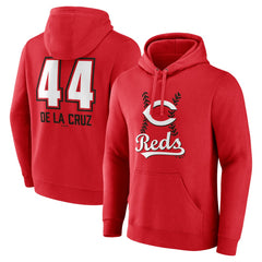 Elly De La Cruz Cincinnati Reds Name & Number Fastball Pullover Hoodie - Red - MLB Lifestyle