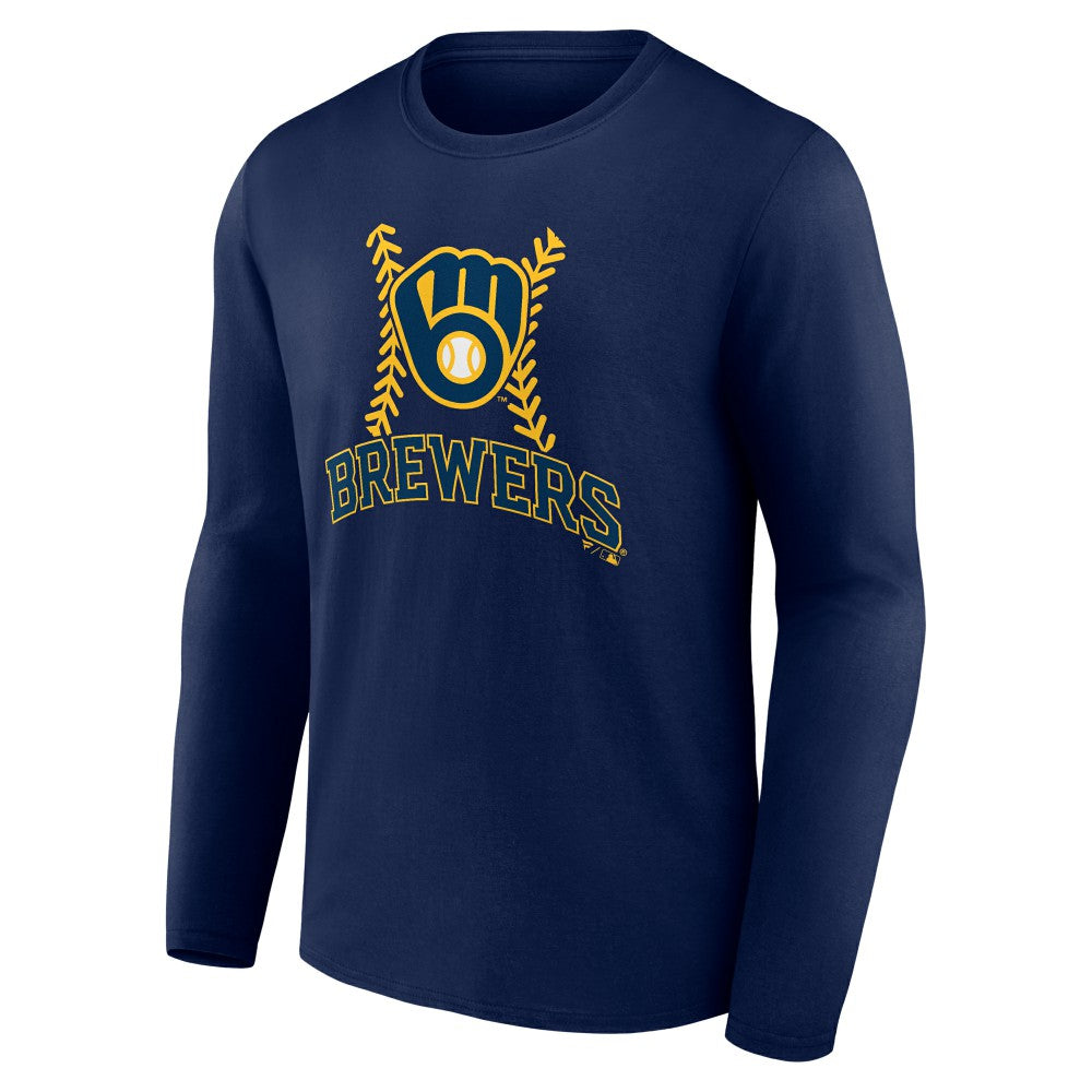 Christian Yelich Milwaukee Brewers Name & Number Fastball Long Sleeve T-Shirt - Navy - MLB Lifestyle