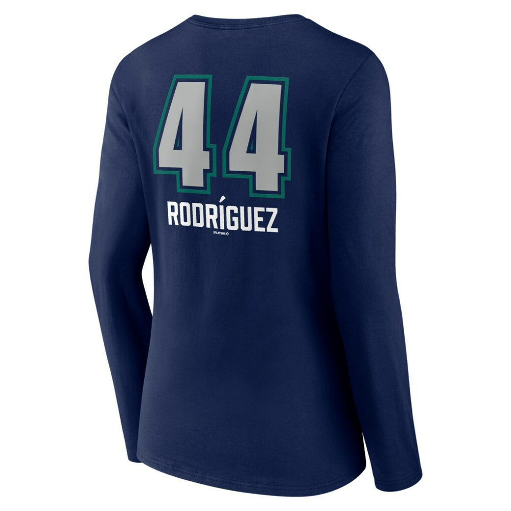 Julio Rodríguez Seattle Mariners Women's Name & Number Fastball V-Neck Long Sleeve T-Shirt - Navy - MLB Discount