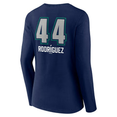 Julio Rodríguez Seattle Mariners Women's Name & Number Fastball V-Neck Long Sleeve T-Shirt - Navy - MLB Discount