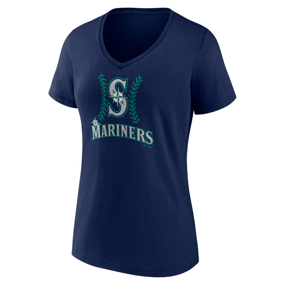 Julio Rodríguez Seattle Mariners Women's Name & Number Fastball V-Neck T-Shirt - Navy - MLB Sale