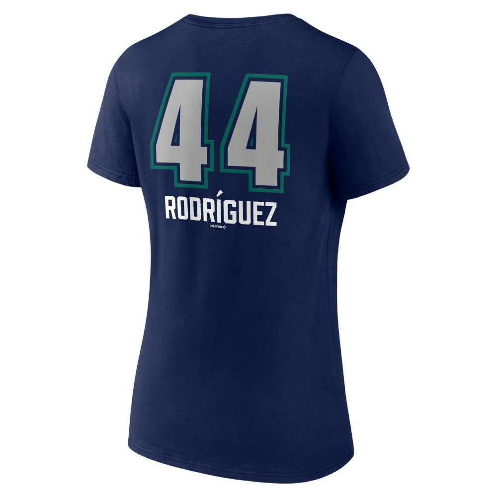 Julio Rodríguez Seattle Mariners Women's Name & Number Fastball V-Neck T-Shirt - Navy - MLB Sale