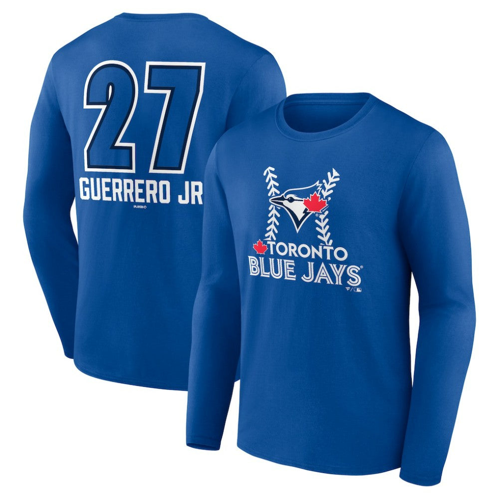 Vladimir Guerrero Jr. Toronto Blue Jays Name & Number Fastball Long Sleeve T-Shirt - Royal - MLB Lifestyle