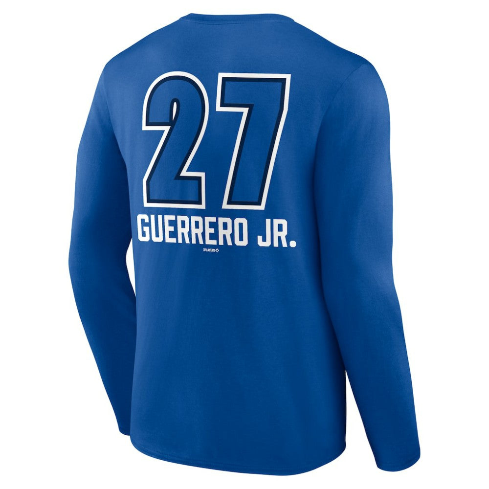 Vladimir Guerrero Jr. Toronto Blue Jays Name & Number Fastball Long Sleeve T-Shirt - Royal - MLB Lifestyle