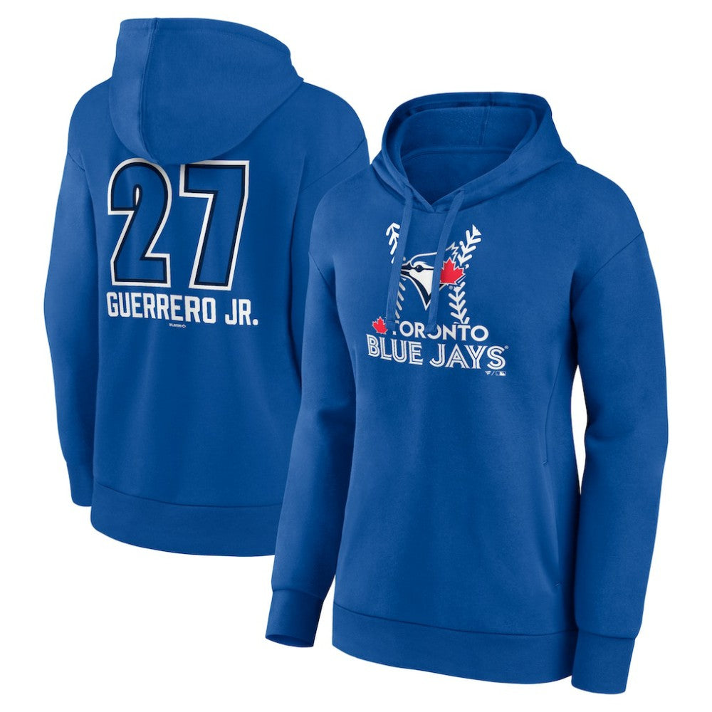 Vladimir Guerrero Jr. Toronto Blue Jays Women's Name & Number Fastball Pullover Hoodie - Royal - MLB Lifestyle