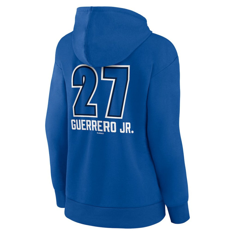 Vladimir Guerrero Jr. Toronto Blue Jays Women's Name & Number Fastball Pullover Hoodie - Royal - MLB Lifestyle