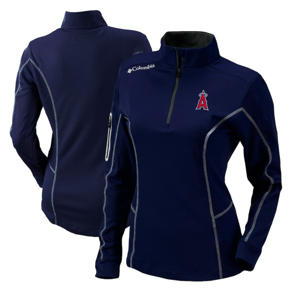 Los Angeles Angels Columbia Women's Omni-Wick Shotgun Quarter-Zip Pullover Top - Navy - Columbia Discount