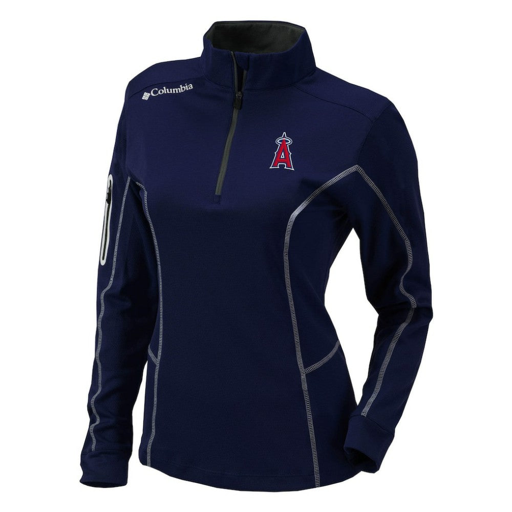 Los Angeles Angels Columbia Women's Omni-Wick Shotgun Quarter-Zip Pullover Top - Navy - Columbia Discount