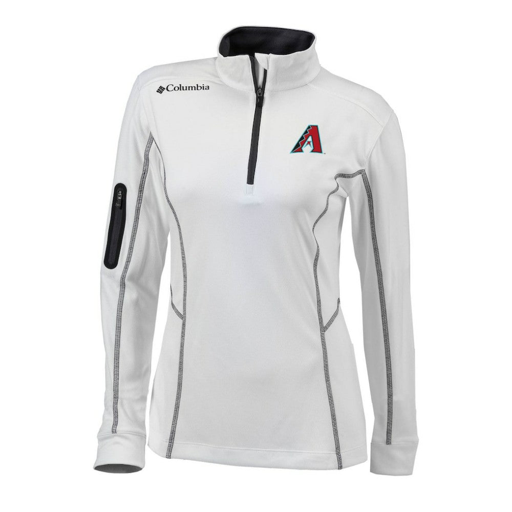 Arizona Diamondbacks Columbia Women's Omni-Wick Shotgun Quarter-Zip Pullover Top - White - Columbia Discount