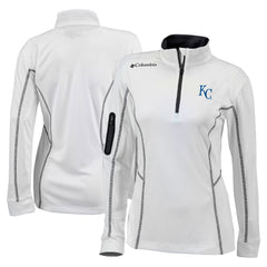 Kansas City Royals Columbia Women's Omni-Wick Shotgun Quarter-Zip Pullover Top - White - Columbia on Sale