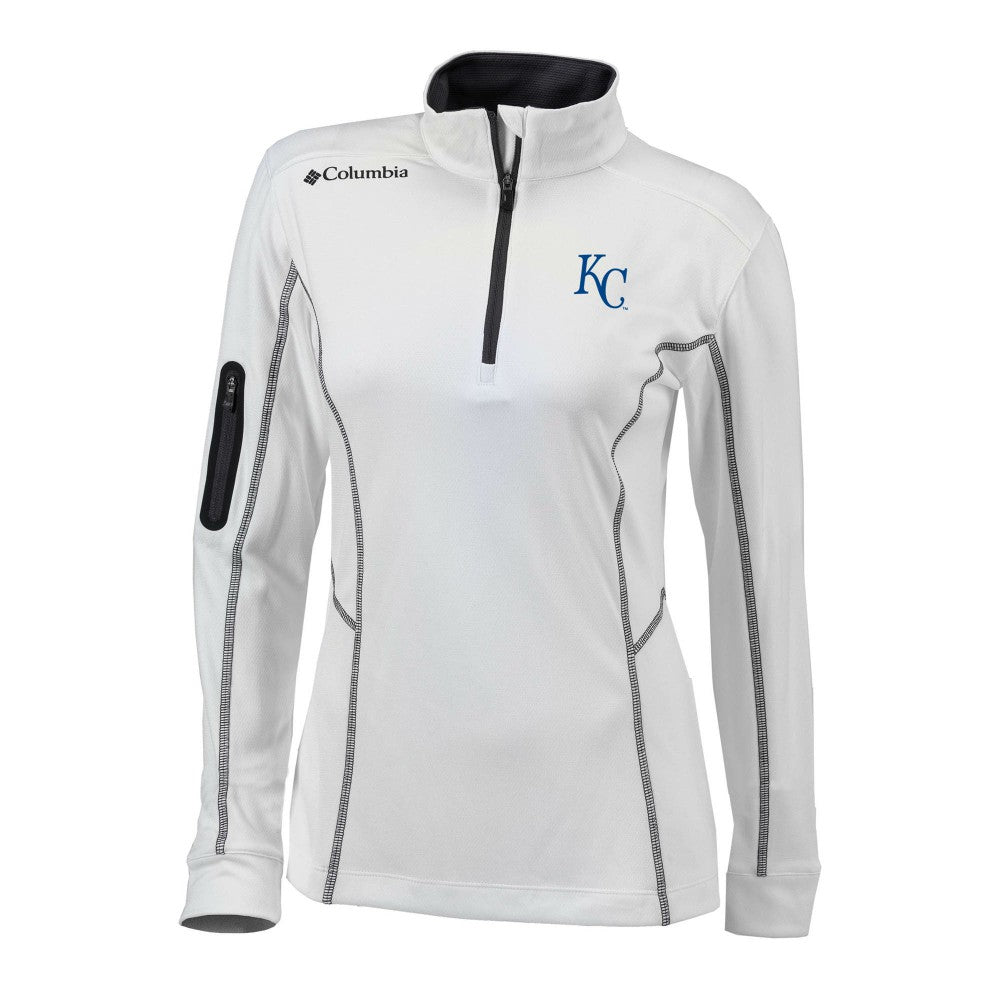 Kansas City Royals Columbia Women's Omni-Wick Shotgun Quarter-Zip Pullover Top - White - Columbia on Sale