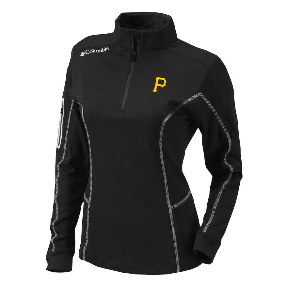 Pittsburgh Pirates Columbia Women's Omni-Wick Shotgun Quarter-Zip Pullover Top - Black - Columbia on Sale