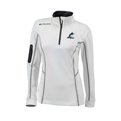 Miami Marlins Columbia Women's Omni-Wick Shotgun Quarter-Zip Pullover Top - White - Columbia Sale