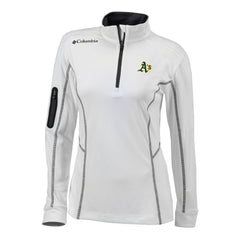 Athletics Columbia Women's Omni-Wick Shotgun Quarter-Zip Pullover Top - White - Columbia Lifestyle