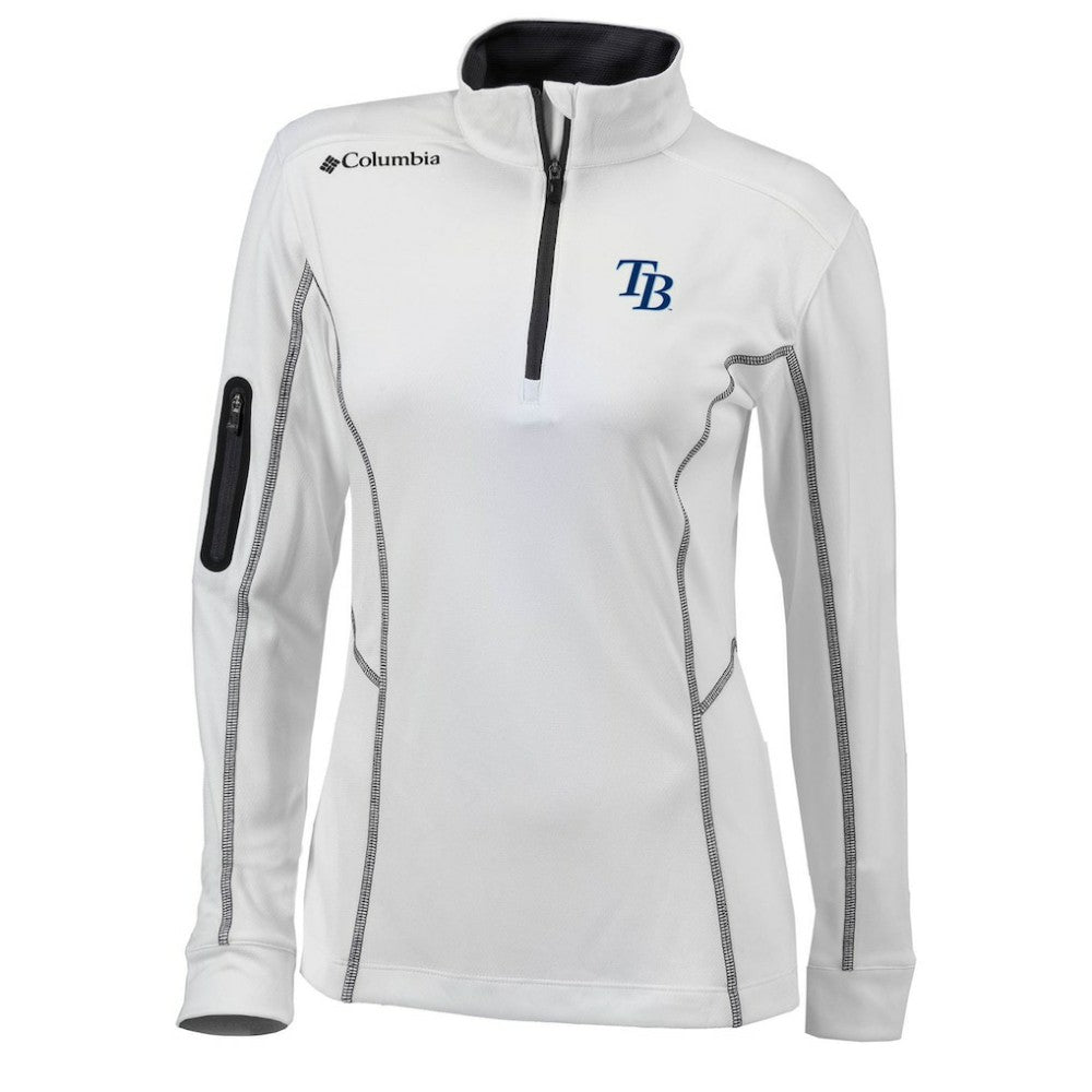 Tampa Bay Rays Columbia Women's Omni-Wick Shotgun Quarter-Zip Pullover Top - White - Columbia Discount