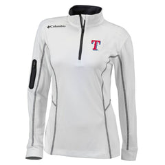 Texas Rangers Columbia Women's Omni-Wick Shotgun Quarter-Zip Pullover Top - White - Columbia on Sale