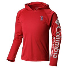 Boston Red Sox Columbia Youth Terminal Tackle Long Sleeve Hoodie T-Shirt - Red - Columbia on Sale
