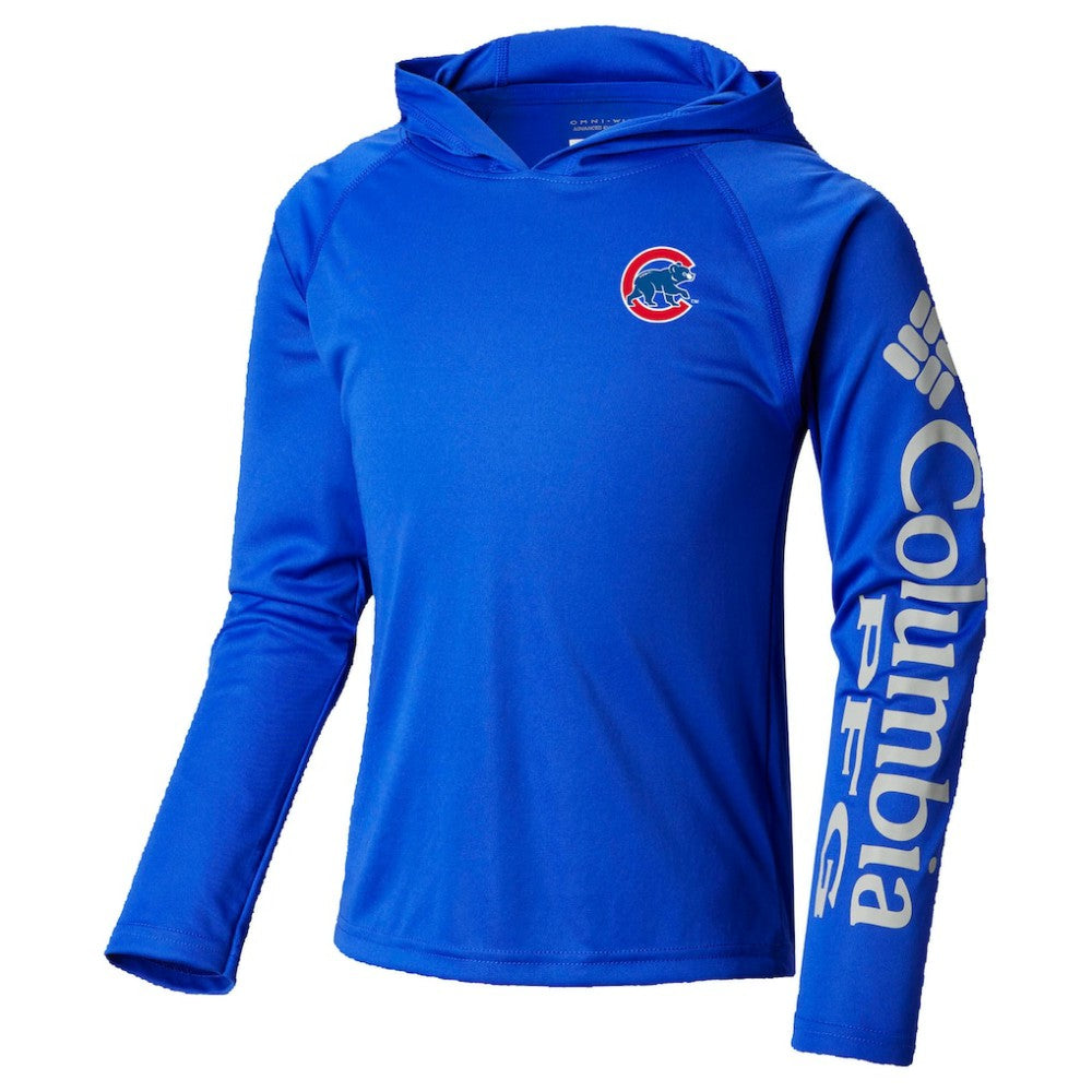 Chicago Cubs Columbia Youth Terminal Tackle Long Sleeve Hoodie T-Shirt - Royal - Columbia Online