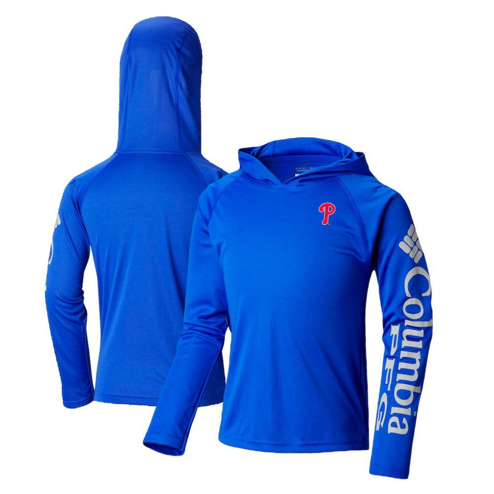 Philadelphia Phillies Columbia Youth Terminal Tackle Long Sleeve Hoodie T-Shirt - Royal - Columbia Online