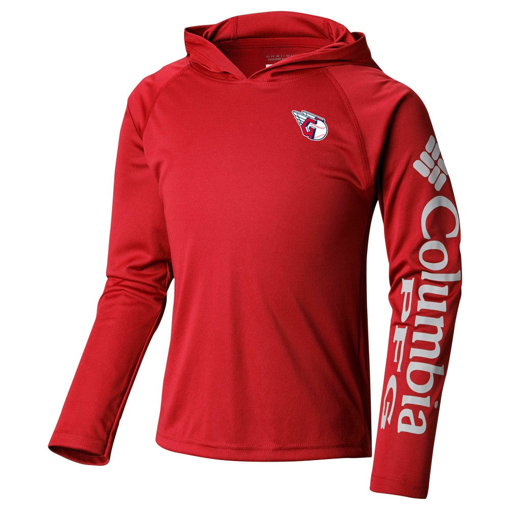 Cleveland Guardians Columbia Youth Terminal Tackle Long Sleeve Hoodie T-Shirt - Red - Columbia Sale
