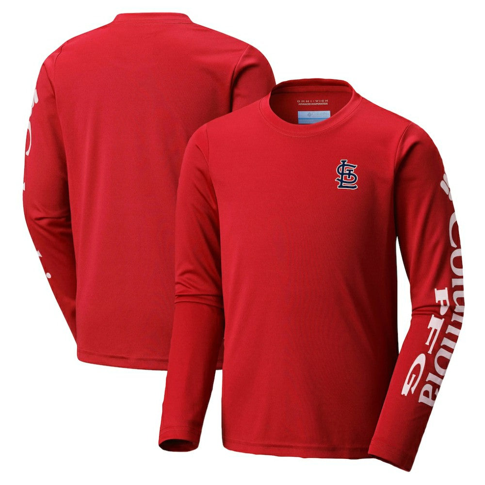 St. Louis Cardinals Columbia Youth Terminal Tackle Long Sleeve T-Shirt - Red - Columbia Sale