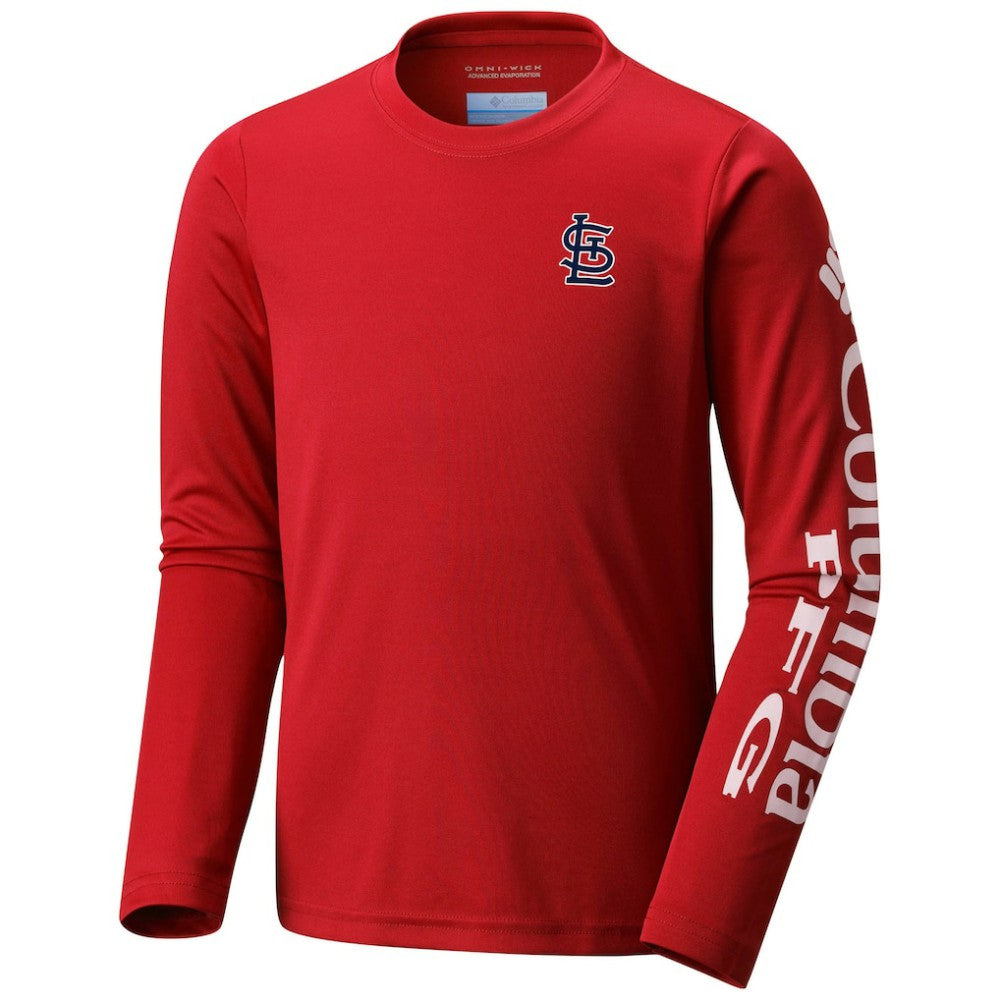 St. Louis Cardinals Columbia Youth Terminal Tackle Long Sleeve T-Shirt - Red - Columbia Sale
