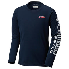 Atlanta Braves Columbia Youth Terminal Tackle Long Sleeve T-Shirt - Navy - Columbia Online