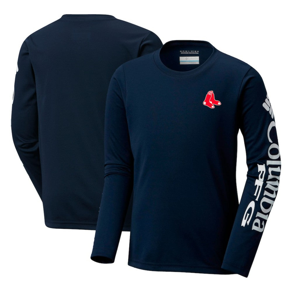 Boston Red Sox Columbia Youth Terminal Tackle Long Sleeve T-Shirt - Navy - Columbia Discount
