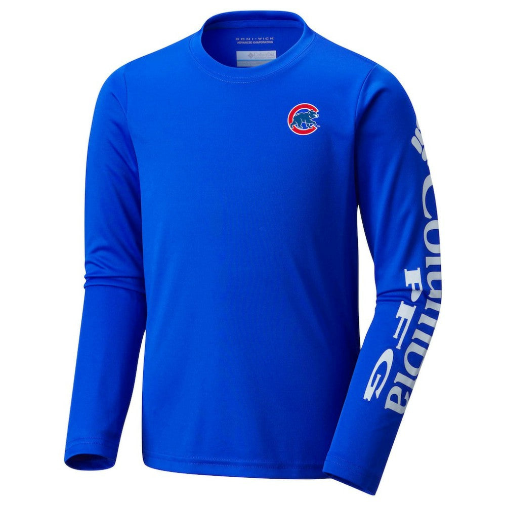 Chicago Cubs Columbia Youth Terminal Tackle Long Sleeve T-Shirt - Royal - Columbia Discount