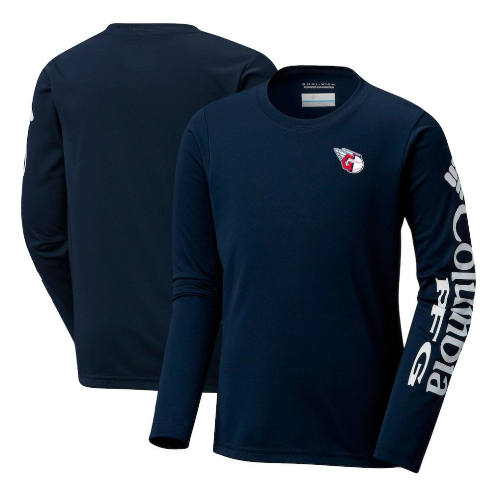 Cleveland Guardians Columbia Youth Terminal Tackle Long Sleeve T-Shirt - Navy - Columbia on Sale