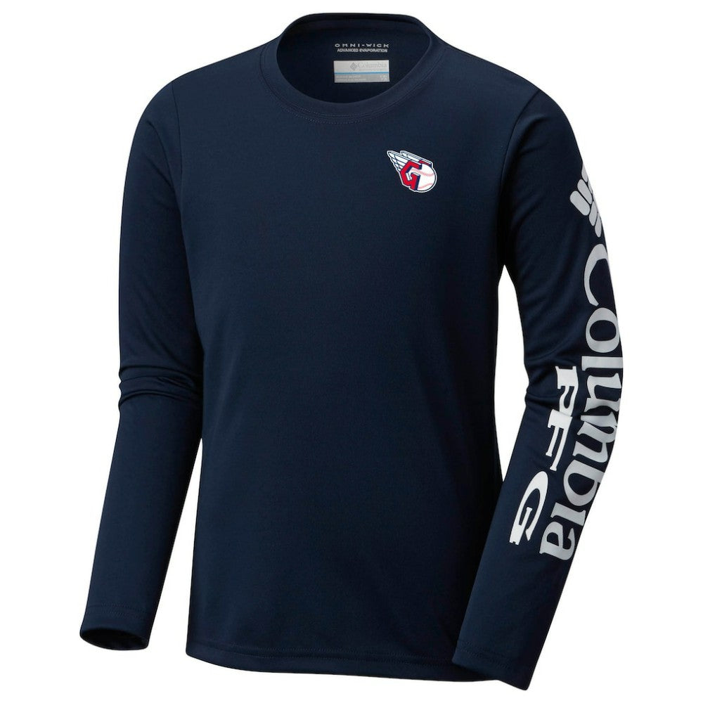 Cleveland Guardians Columbia Youth Terminal Tackle Long Sleeve T-Shirt - Navy - Columbia on Sale