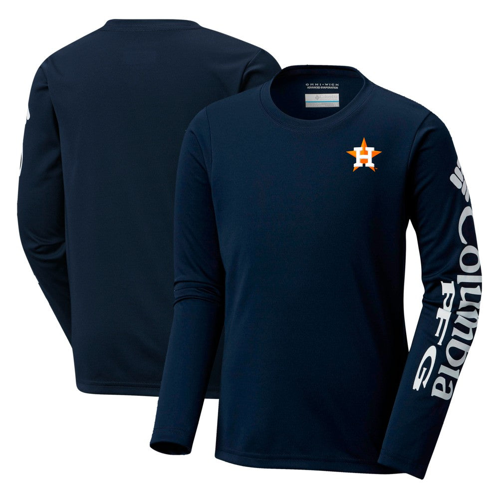 Houston Astros Columbia Youth Terminal Tackle Long Sleeve T-Shirt - Navy - Columbia Sale